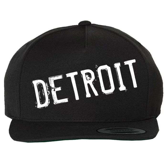 Detroit Retro Grunge Wool Snapback Cap