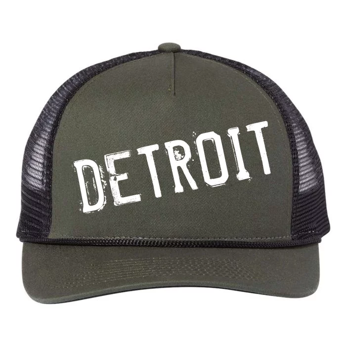 Detroit Retro Grunge Retro Rope Trucker Hat Cap