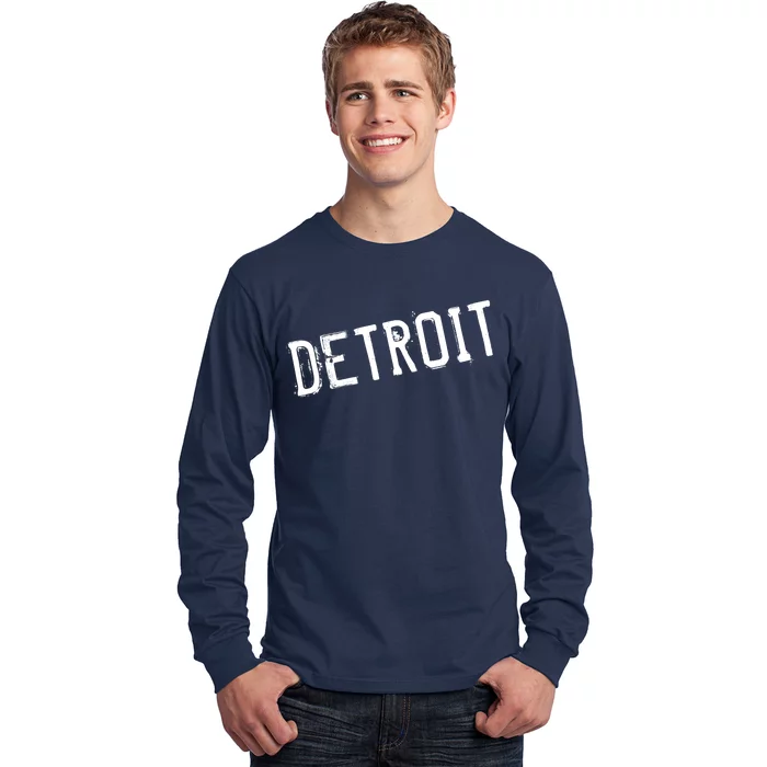 Detroit Retro Grunge Long Sleeve Shirt