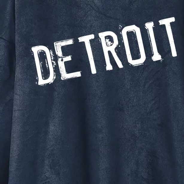 Detroit Retro Grunge Hooded Wearable Blanket