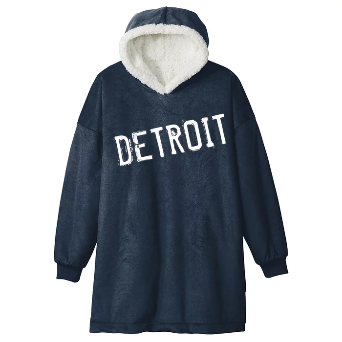 Detroit Retro Grunge Hooded Wearable Blanket