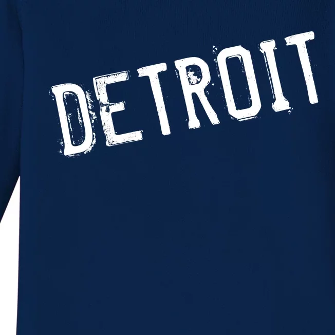 Detroit Retro Grunge Baby Long Sleeve Bodysuit