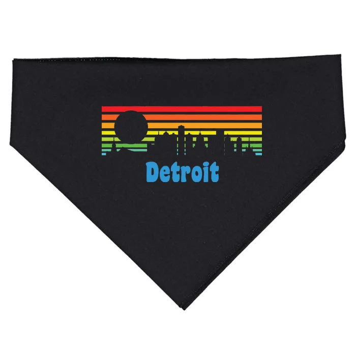 Detroit Retro Skyline USA-Made Doggie Bandana