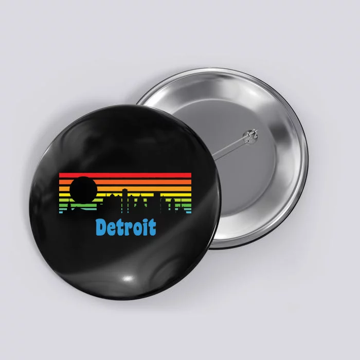 Detroit Retro Skyline Button