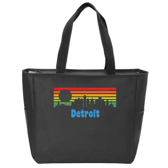 Detroit Retro Skyline Zip Tote Bag