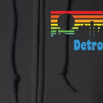 Detroit Retro Skyline Full Zip Hoodie