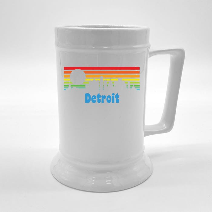 Detroit Retro Skyline Front & Back Beer Stein