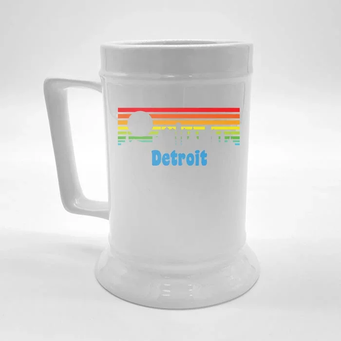 Detroit Retro Skyline Front & Back Beer Stein