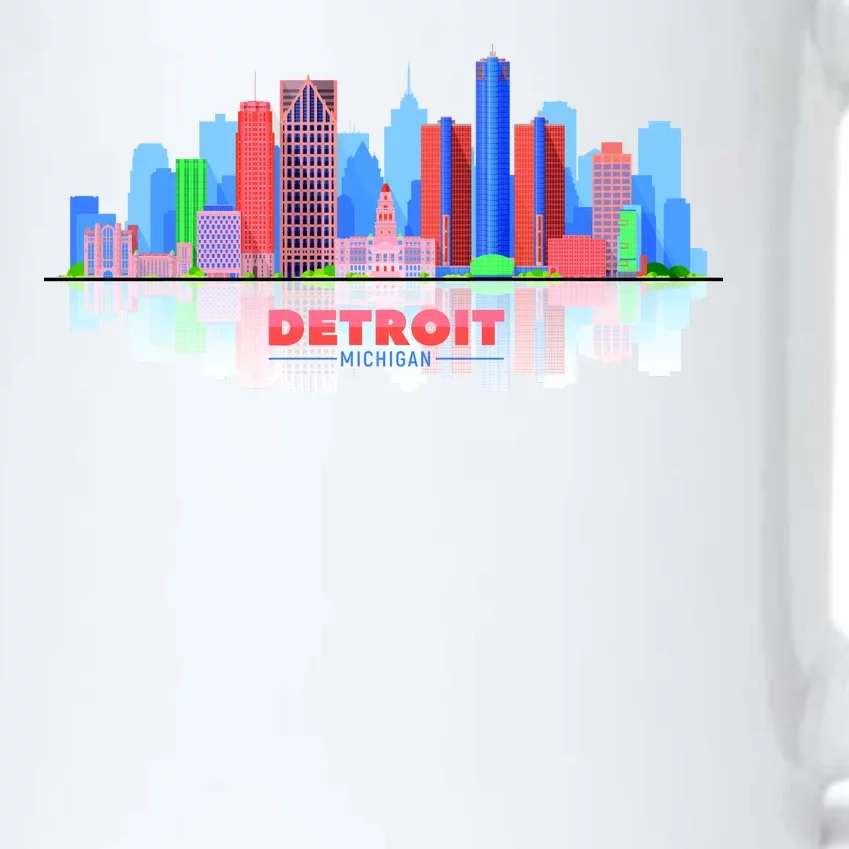 Detroit Skyline Abstract Black Color Changing Mug