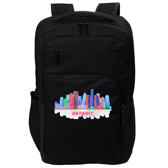 Detroit Skyline Abstract Impact Tech Backpack