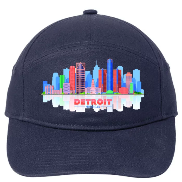 Detroit Skyline Abstract 7-Panel Snapback Hat