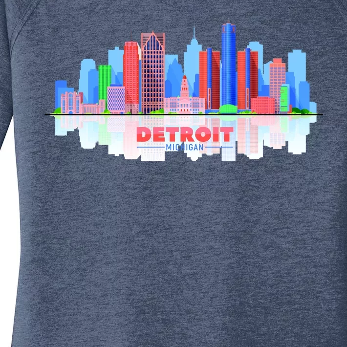 Detroit Skyline Abstract Women's Perfect Tri Tunic Long Sleeve Shirt