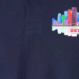 Detroit Skyline Abstract Softstyle Adult Sport Polo