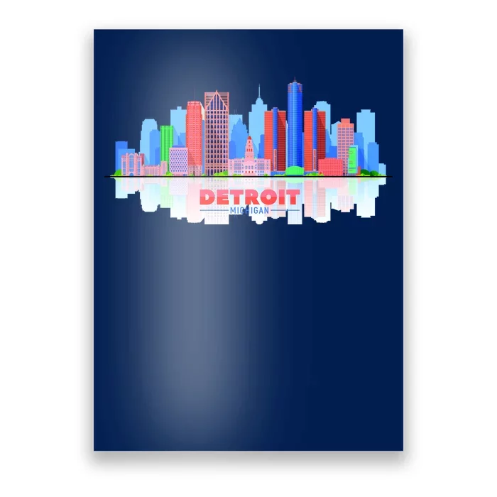 Detroit Skyline Abstract Poster