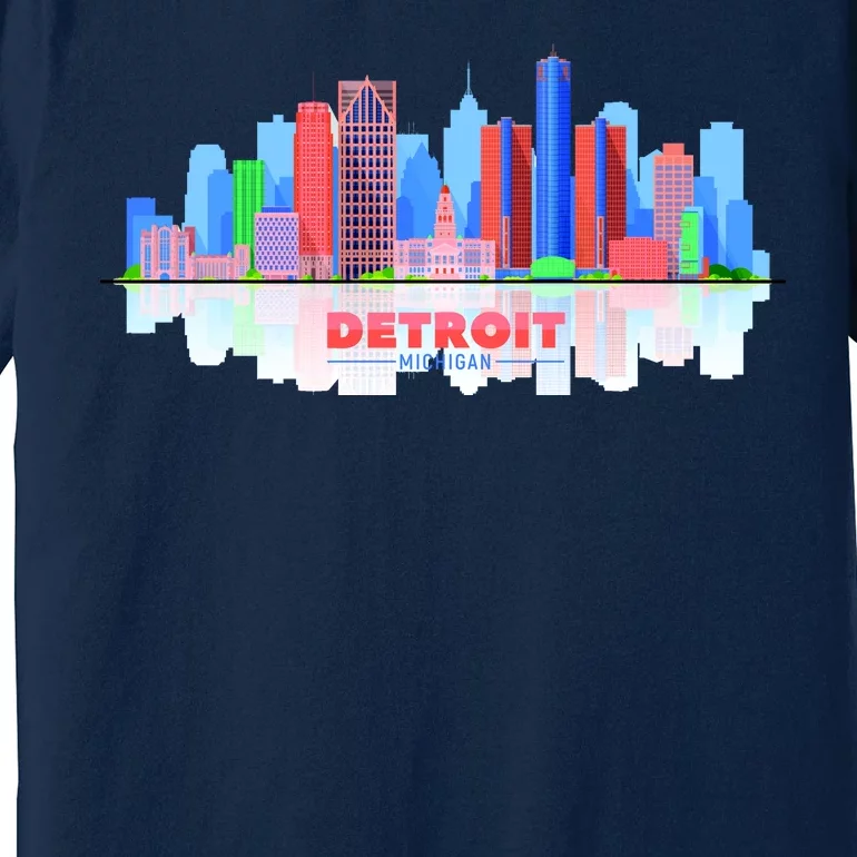 Detroit Skyline Abstract Premium T-Shirt