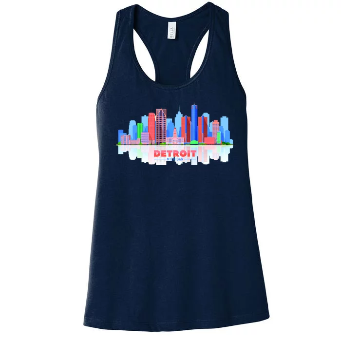 Detroit Skyline Abstract Women's Racerback Tank