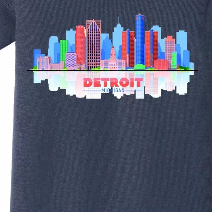 Detroit Skyline Abstract Baby Bodysuit