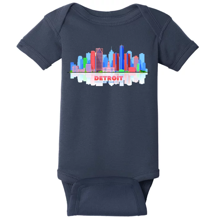 Detroit Skyline Abstract Baby Bodysuit