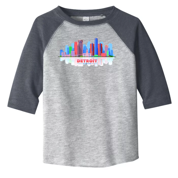 Detroit Skyline Abstract Toddler Fine Jersey T-Shirt