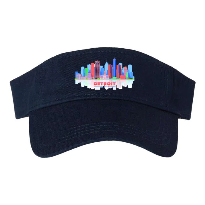 Detroit Skyline Abstract Valucap Bio-Washed Visor