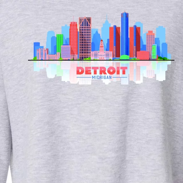 Detroit Skyline Abstract Cropped Pullover Crew