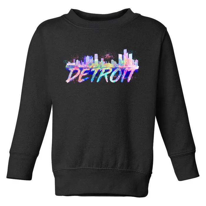 Detroit Skyline Paint Toddler Sweatshirt