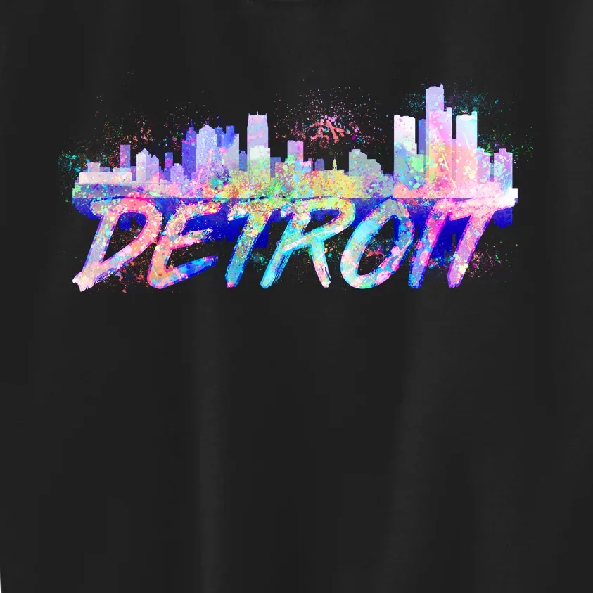 Detroit Skyline Paint Kids Sweatshirt