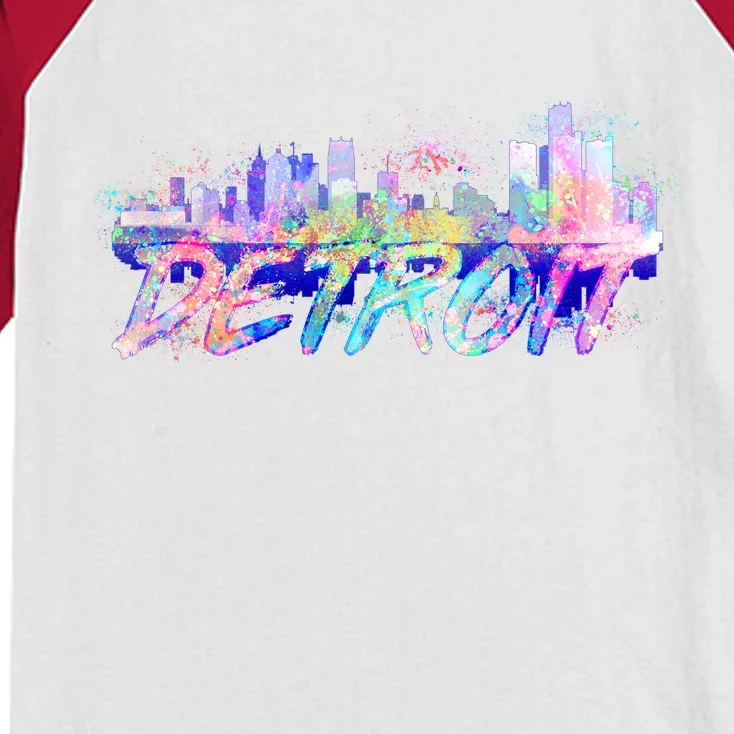 Detroit Skyline Paint Kids Colorblock Raglan Jersey