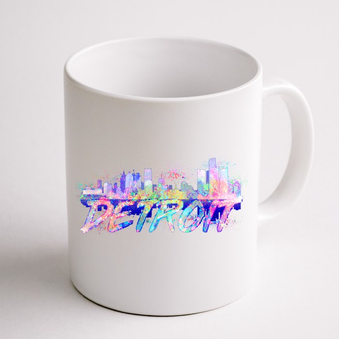 Detroit Skyline Paint Front & Back Coffee Mug