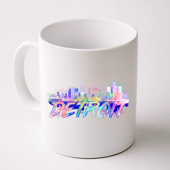 Detroit Skyline Paint Front & Back Coffee Mug