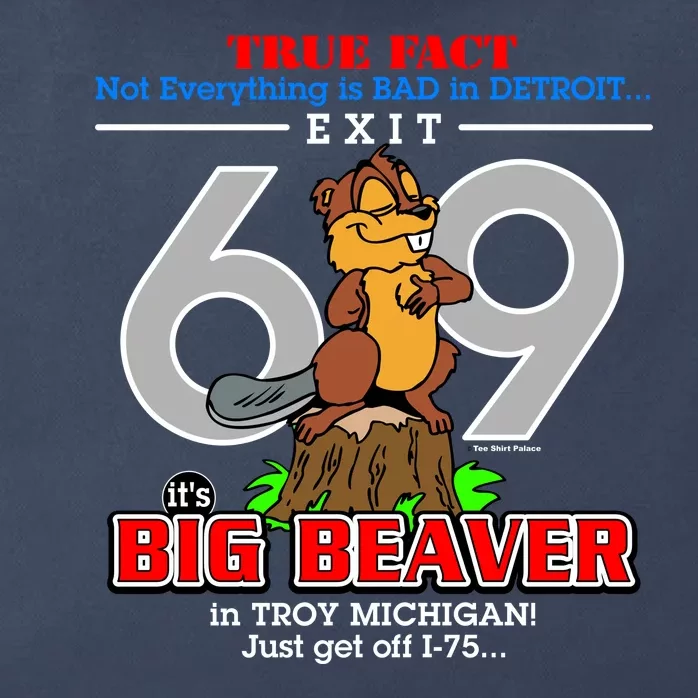 Detroit True Fact Big Beaver Exit 69 Zip Tote Bag