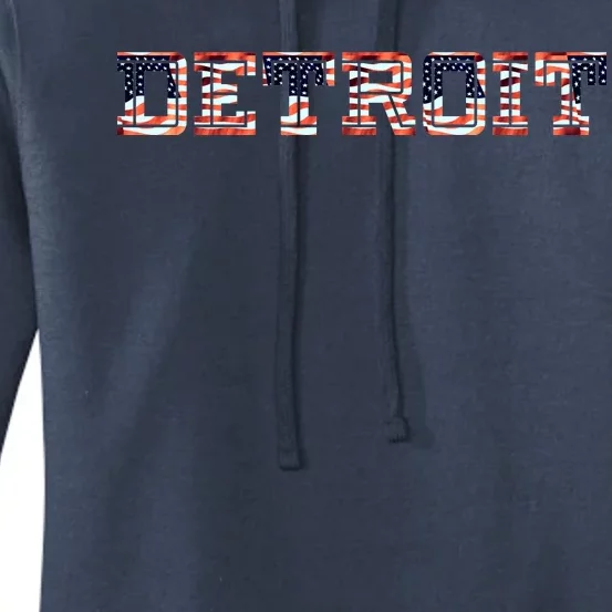 Detroit USA FLAG Grunge Women's Pullover Hoodie