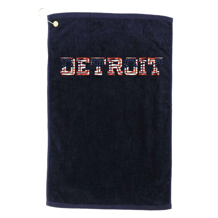 Detroit USA FLAG Grunge Platinum Collection Golf Towel