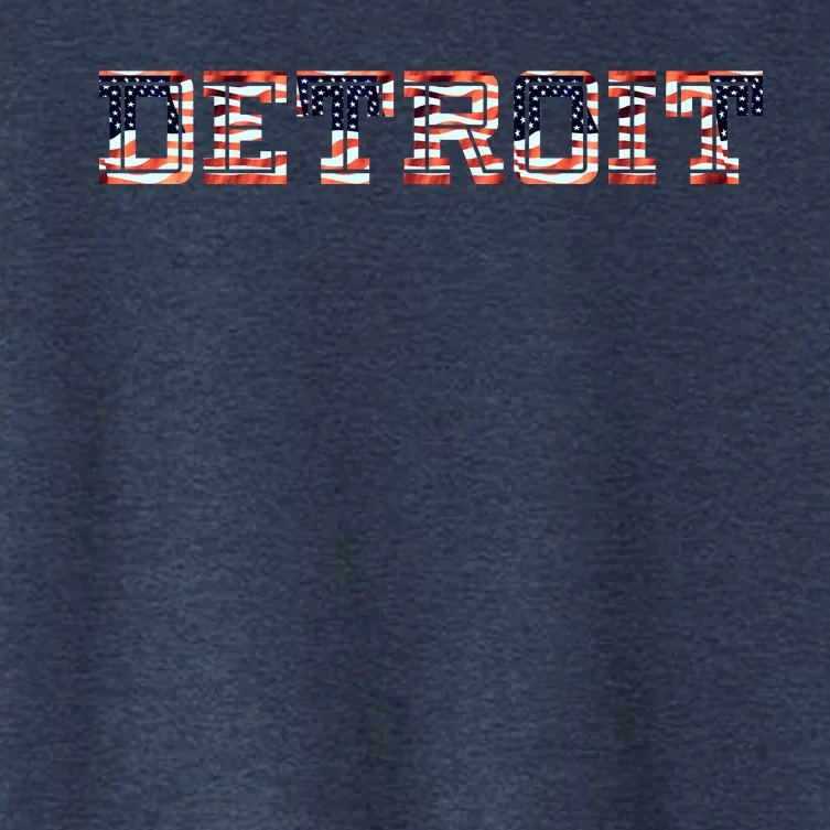 Detroit USA FLAG Grunge Women's Crop Top Tee