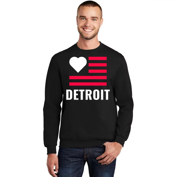 Detroit USA Flag Love Sweatshirt