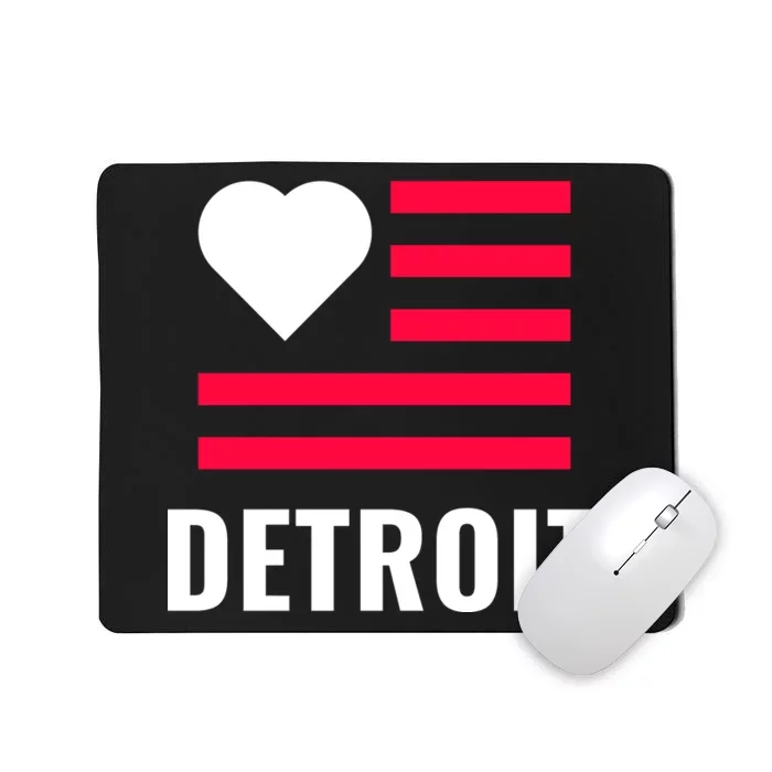 Detroit USA Flag Love Mousepad