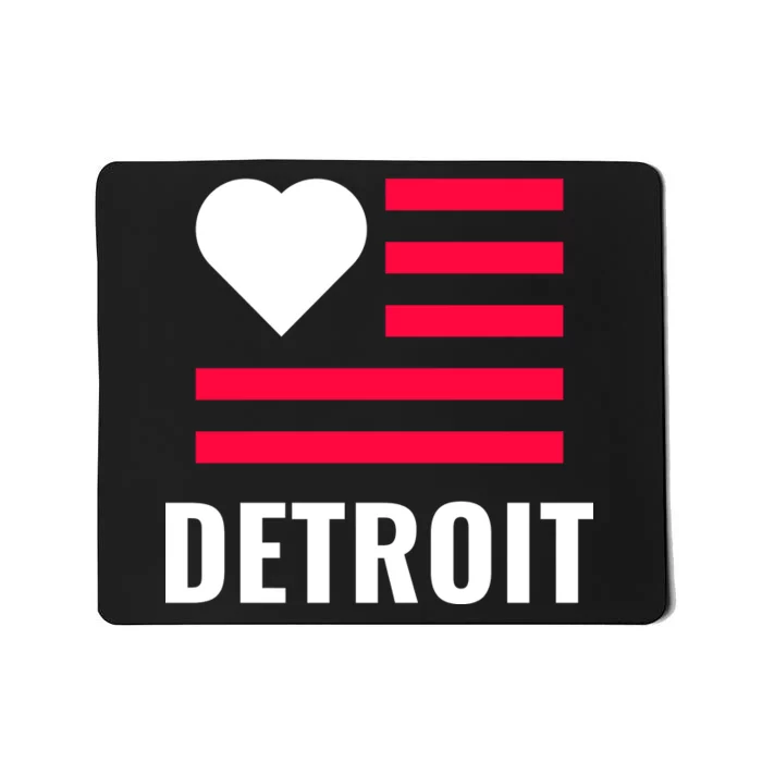 Detroit USA Flag Love Mousepad