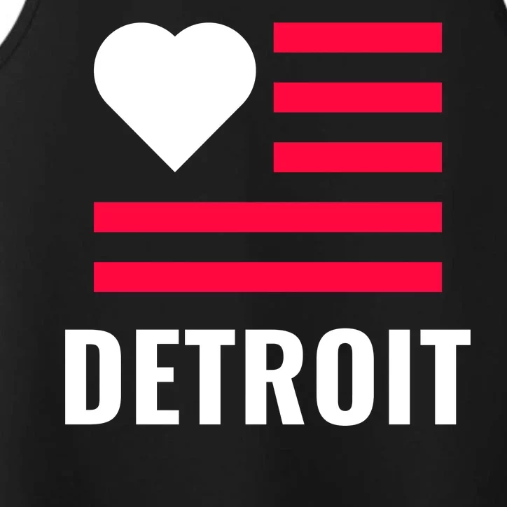 Detroit USA Flag Love Performance Tank