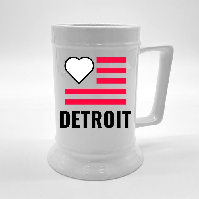 Detroit USA Flag Love Front & Back Beer Stein