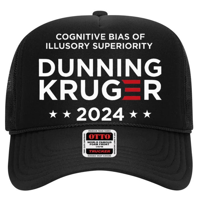 Dunningkruger Effect Unaware Behavior Humorous Psychology High Crown Mesh Trucker Hat