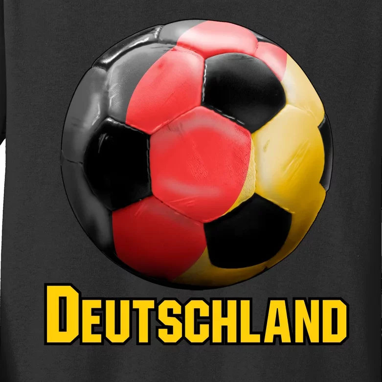 Deutschland German Flag Germany Soccer Style Kids Long Sleeve Shirt