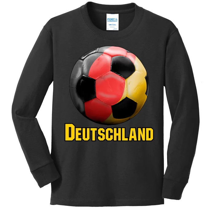 Deutschland German Flag Germany Soccer Style Kids Long Sleeve Shirt