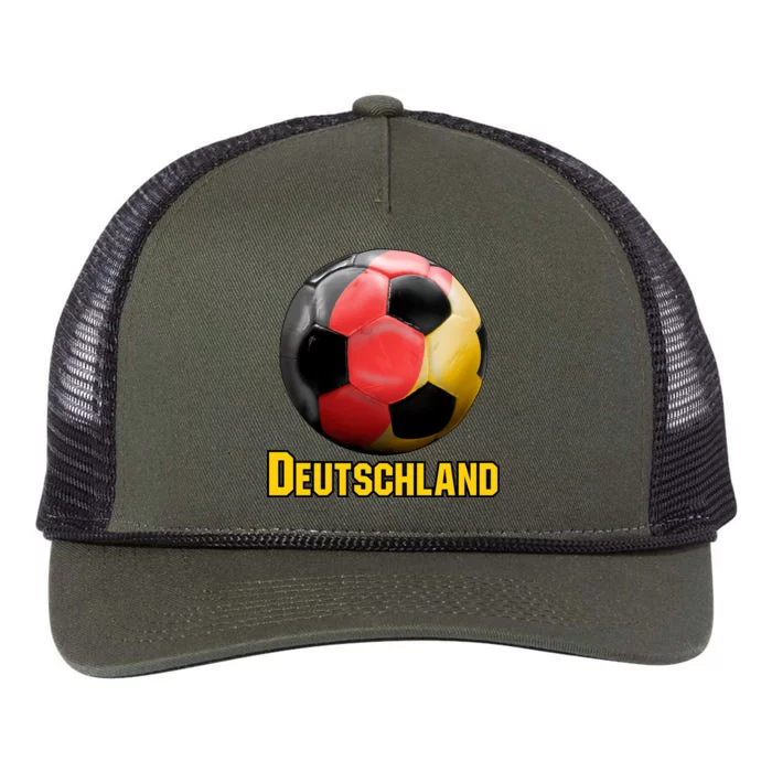 Deutschland German Flag Germany Soccer Style Retro Rope Trucker Hat Cap