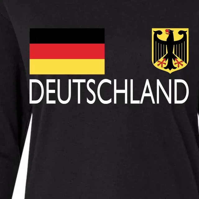 Deutschland Germany Soccer Womens Cotton Relaxed Long Sleeve T-Shirt