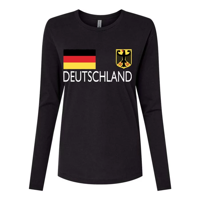 Deutschland Germany Soccer Womens Cotton Relaxed Long Sleeve T-Shirt