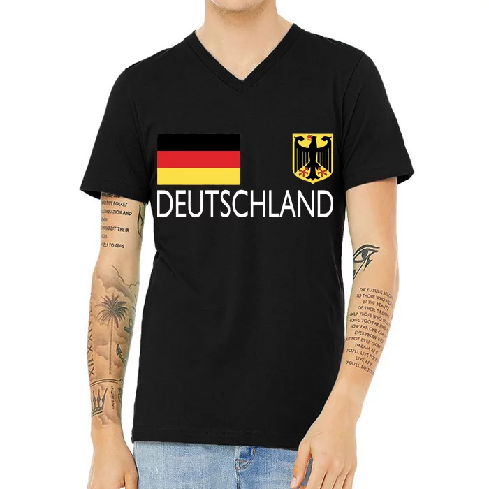 Deutschland Germany Soccer V-Neck T-Shirt