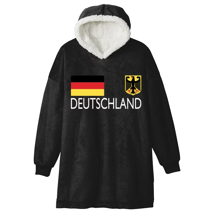 Deutschland Germany Soccer Hooded Wearable Blanket