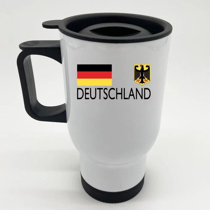 Deutschland Germany Soccer Front & Back Stainless Steel Travel Mug