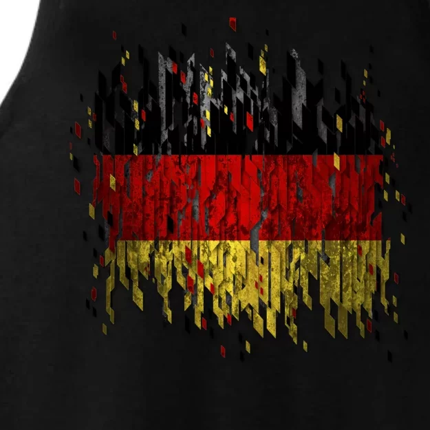 Deutschland Germany Torn German Flag Ladies Tri-Blend Wicking Tank