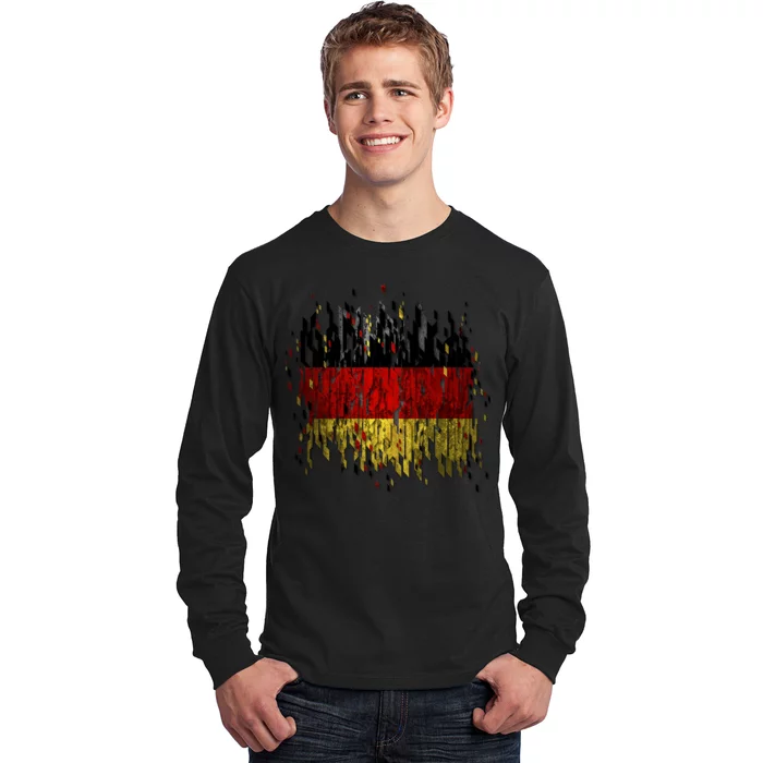 Deutschland Germany Torn German Flag Long Sleeve Shirt